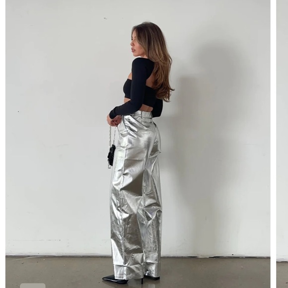 4th & reckless Zelda metallic trouser straight leg - Picture 3 of 16